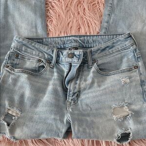 American Eagle Outfitters Light Blue Ripped Boyfriend Jeans
